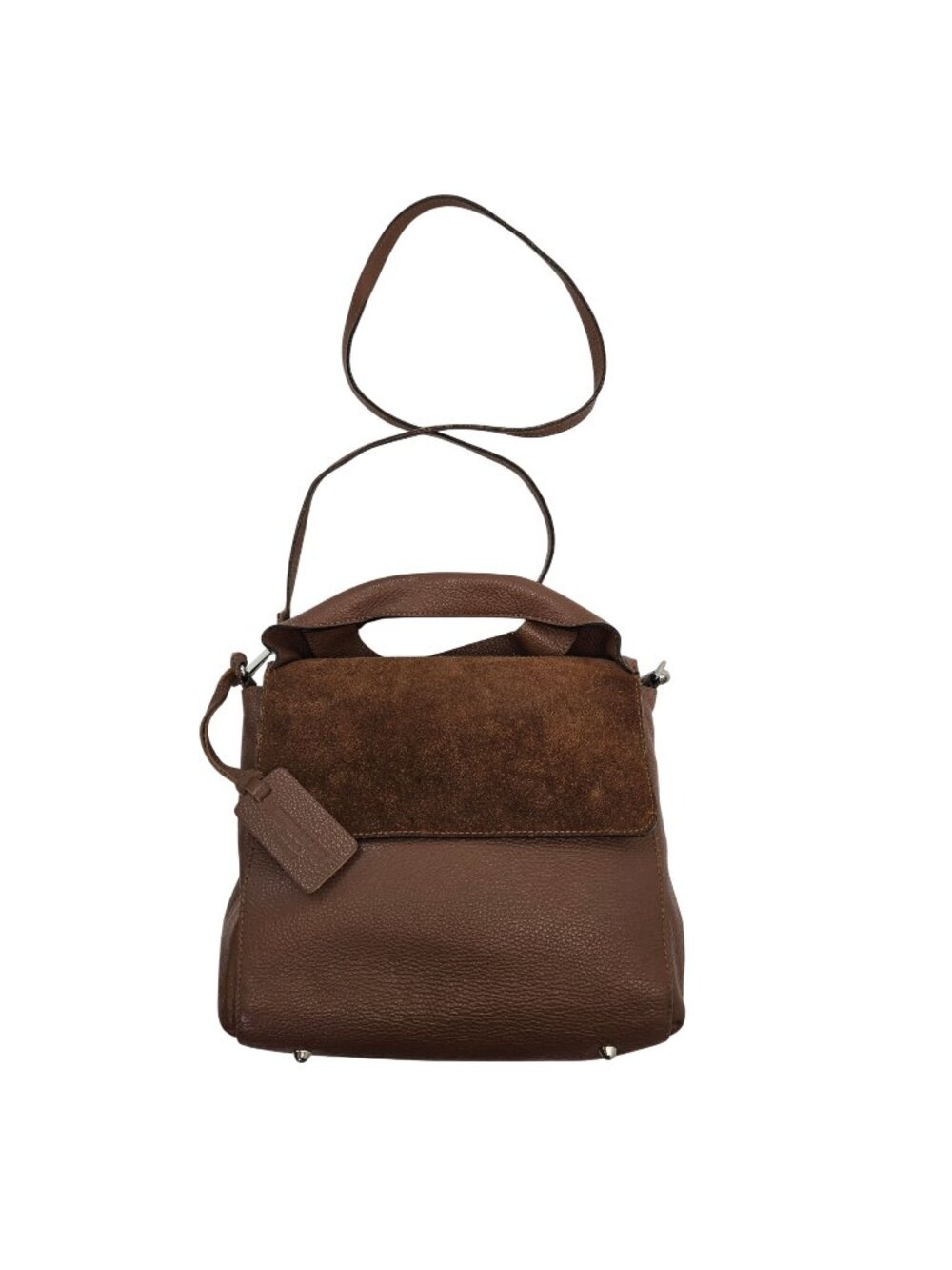 Persaman New York Pebble Leather & Suede Convertible Crossbody Handbag